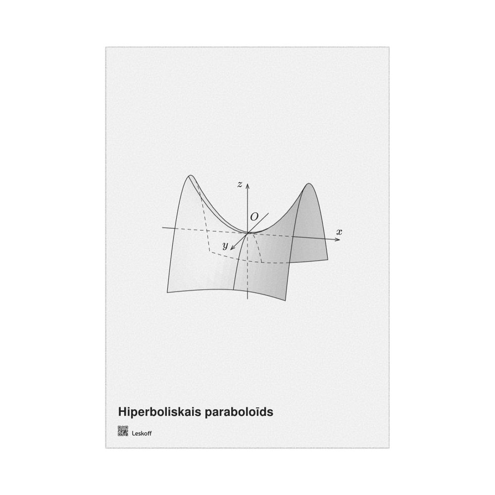 Leskoff Hyperbolic Paraboloid Poster, Solid Surface, Latvian-Labeled, image 1 of 1