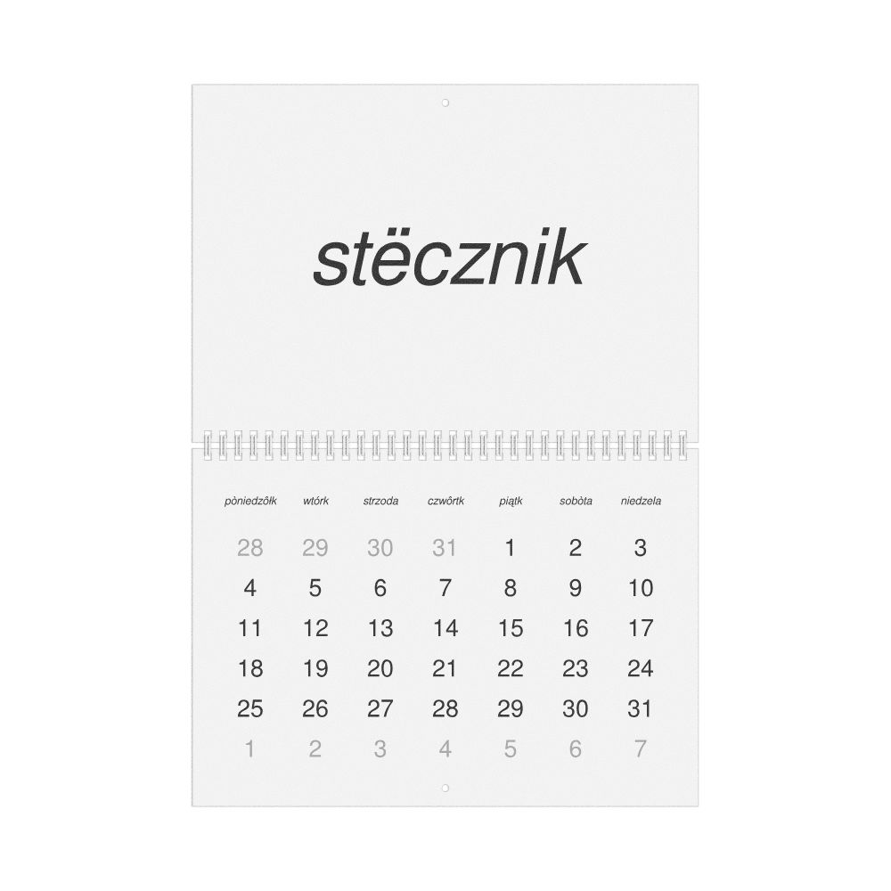 Leskoff 2027 Wall Calendar, Kashubian-Labeled, Monday-Start Layout, Wire-Bound, 11.7 x 8.3 in (29.7 x 21.0 cm), image 1 of 1