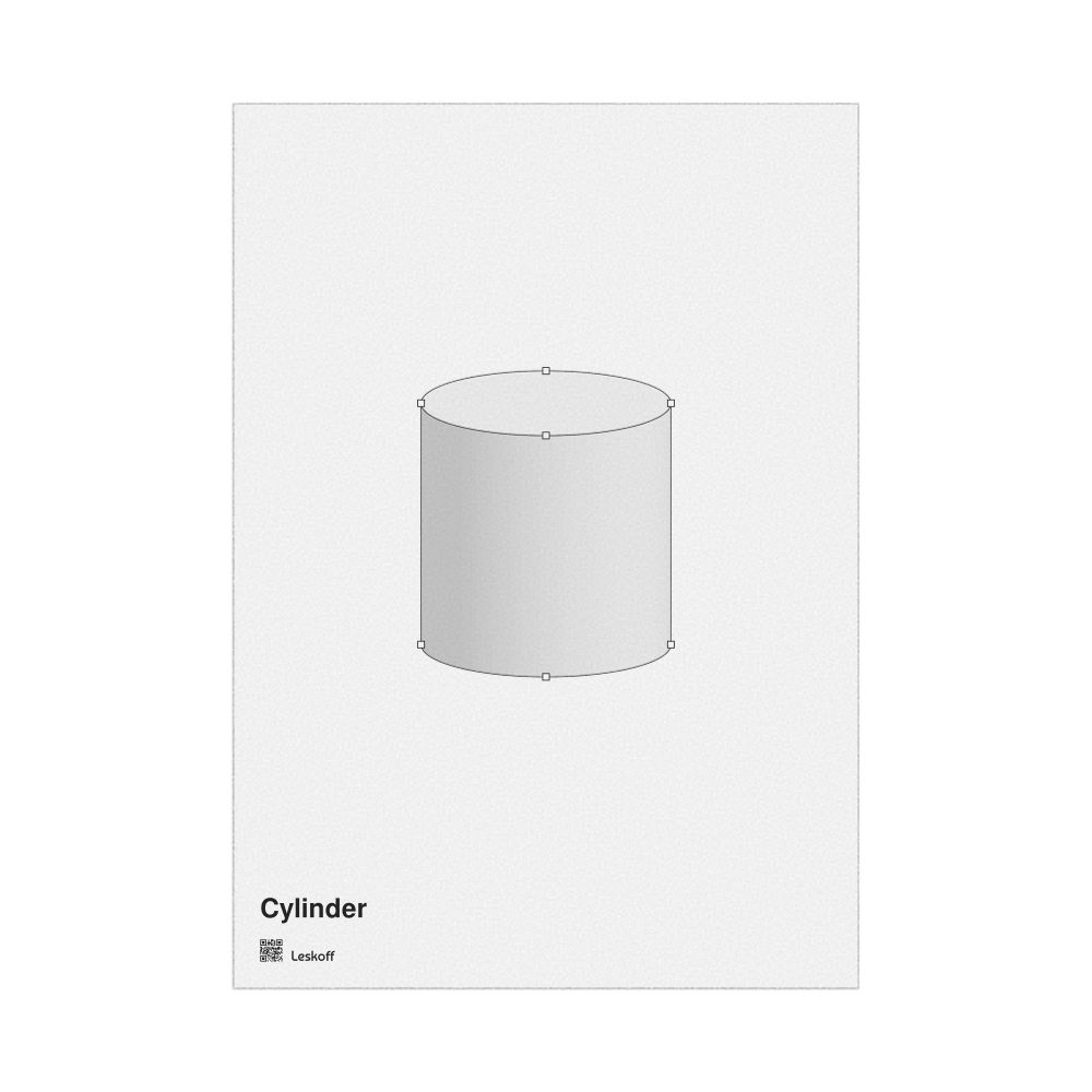 Leskoff Cylinder Poster, Feature View, English-Labeled, image 1 of 1