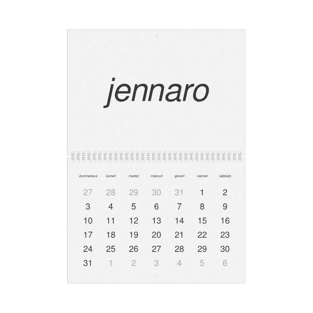 Leskoff 2027 Wall Calendar, Neapolitan-Labeled, Sunday-Start Layout, Wire-Bound, 11.7 x 8.3 in (29.7 x 21.0 cm), image 1 of 1
