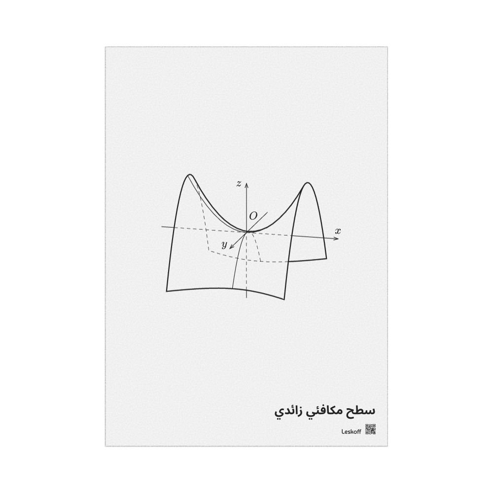 Leskoff Hyperbolic Paraboloid Poster, Technical Illustration, Arabic-Labeled, image 1 of 1