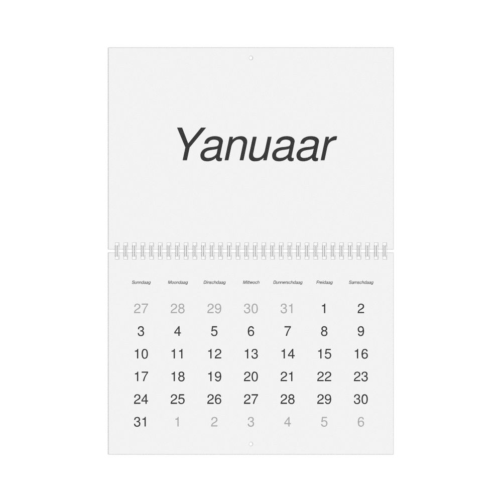 Leskoff 2027 Wall Calendar, Pennsylvania Dutch-Labeled, Sunday-Start Layout, Wire-Bound, 11.7 x 8.3 in (29.7 x 21.0 cm), image 1 of 1