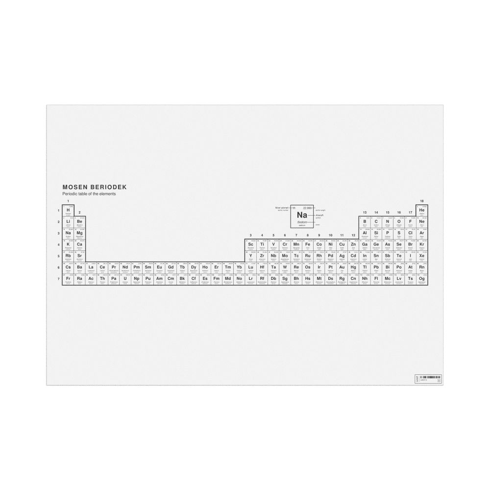 Leskoff Periodic Table Chart, 33.1 x 23.4 in (84.1 x 59.4 cm, Poster / Wall Chart), 32-Column Layout, Cornish/English-Labeled, image 1 of 2