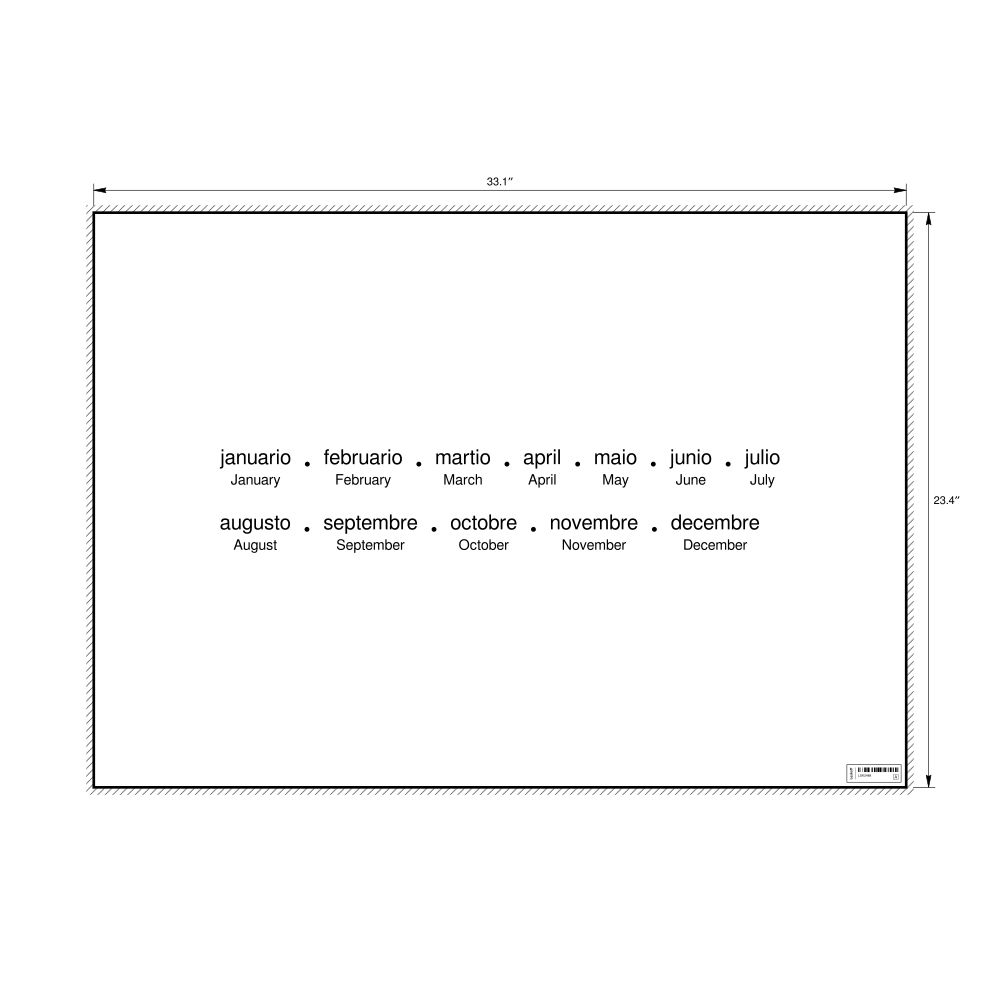 Leskoff Months of the Year Poster, Interlingua/English-Labeled, image 1 of 1