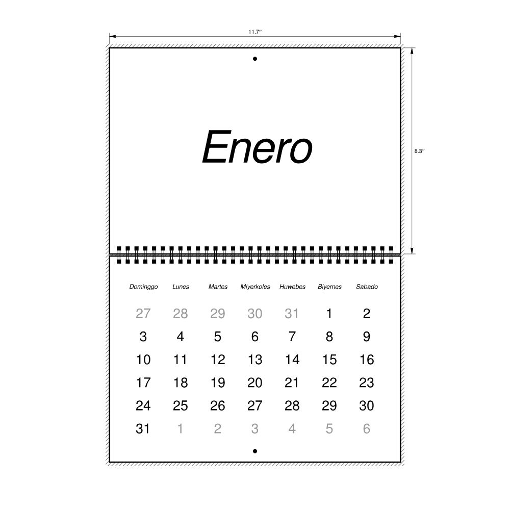 Leskoff 2027 Wall Calendar, Waray-Labeled, Sunday-Start Layout, Wire-Bound, 11.7 x 8.3 in (29.7 x 21.0 cm), image 2 of 2