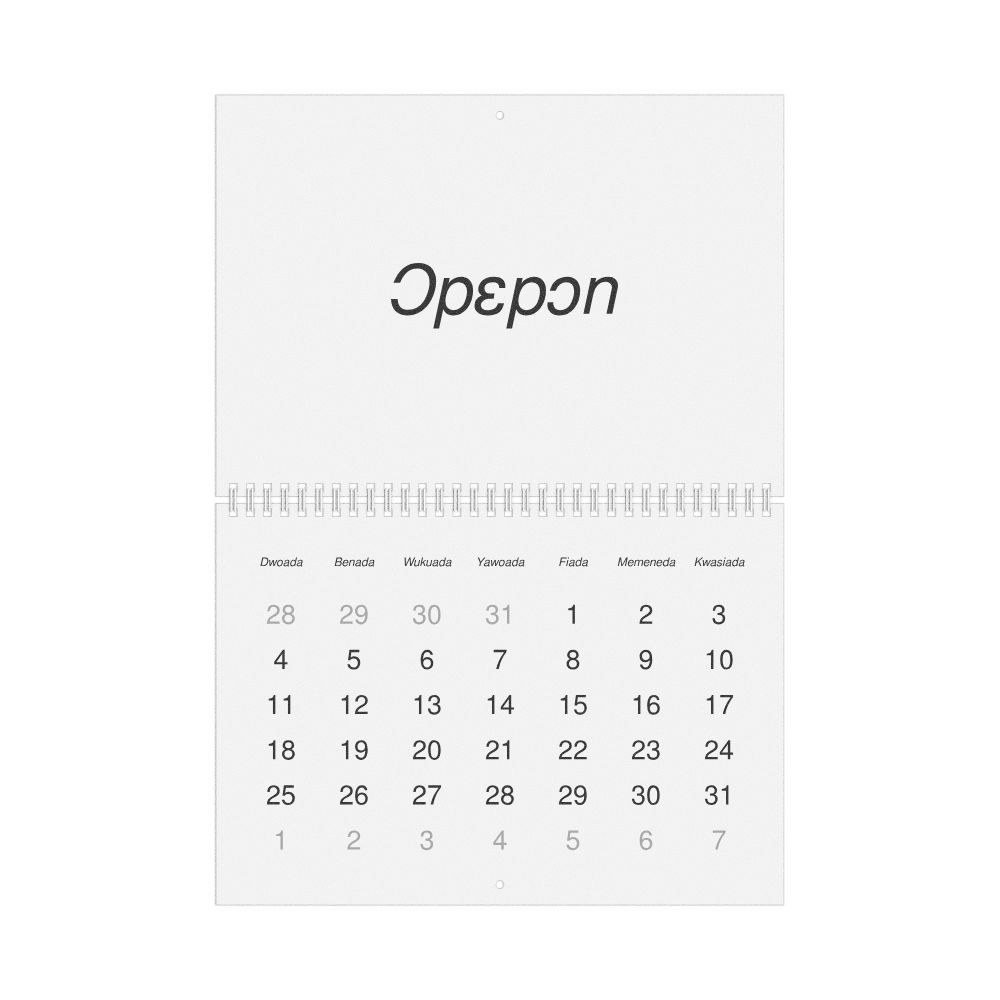 Leskoff 2027 Wall Calendar, Akan-Labeled, Monday-Start Layout, Wire-Bound, 11.7 x 8.3 in (29.7 x 21.0 cm), image 1 of 1