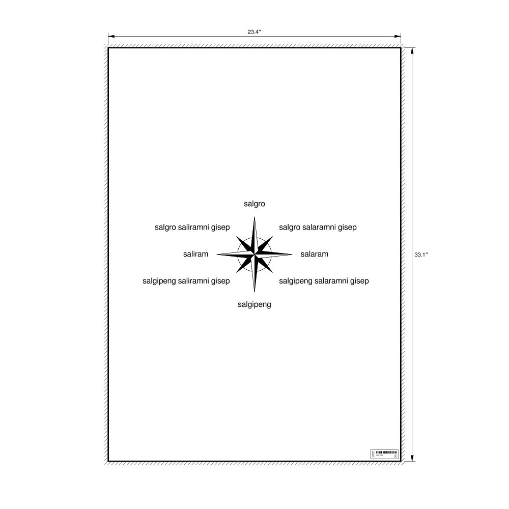 Leskoff Cardinal Directions Poster, Garo-Labeled, image 1 of 2