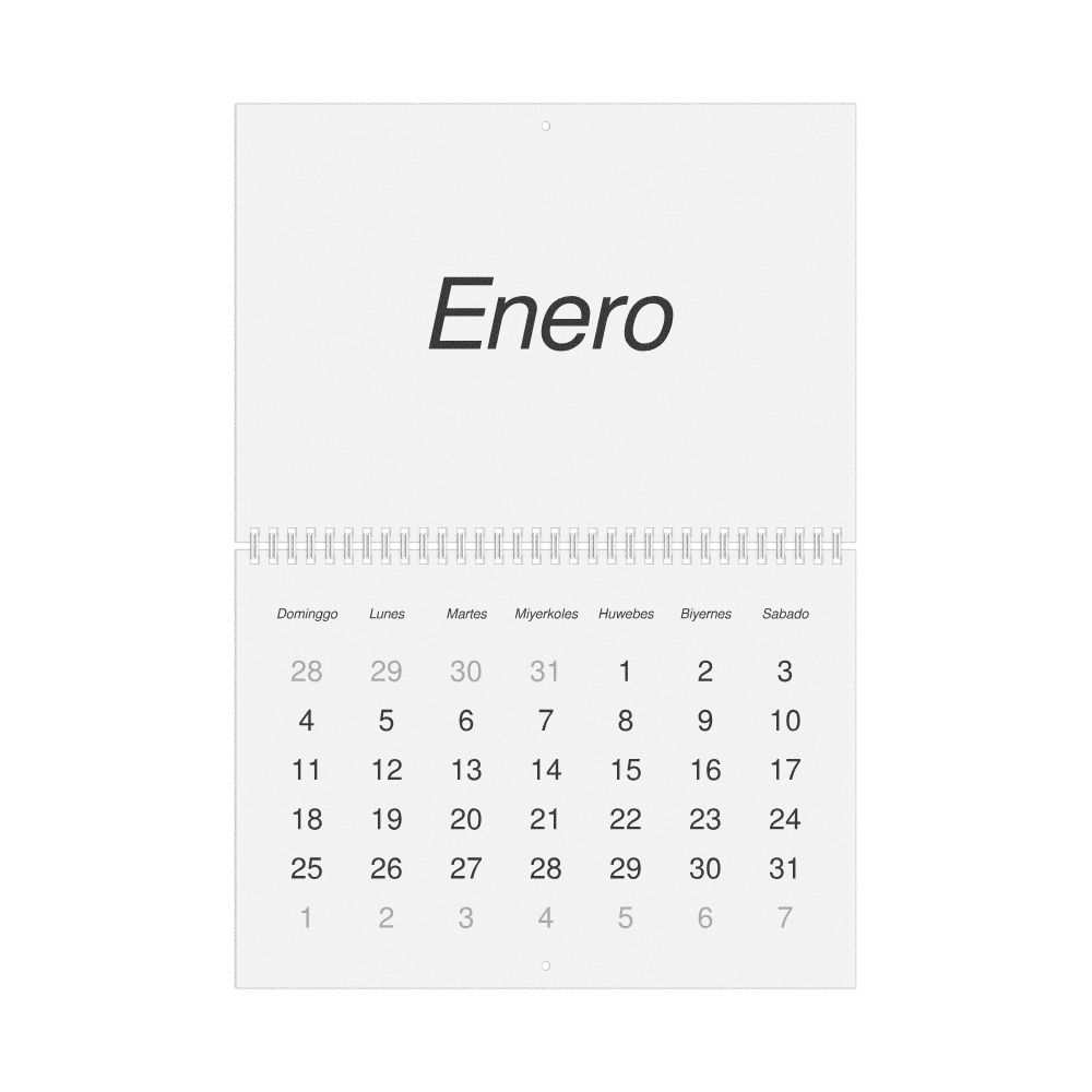 Leskoff 2026 Wall Calendar, Hiligaynon-Labeled, Sunday-Start Layout, Wire-Bound, 11.7 x 8.3 in (29.7 x 21.0 cm), image 1 of 1