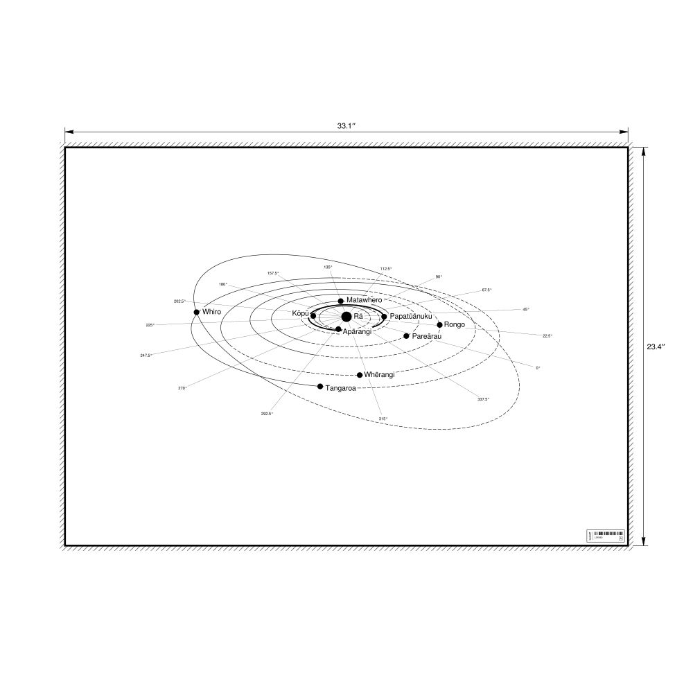Leskoff Solar System Poster, Māori-Labeled, image 1 of 2