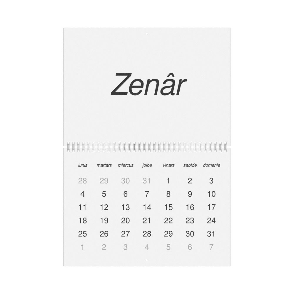 Leskoff 2027 Wall Calendar, Friulian-Labeled, Monday-Start Layout, Wire-Bound, 11.7 x 8.3 in (29.7 x 21.0 cm), image 1 of 1