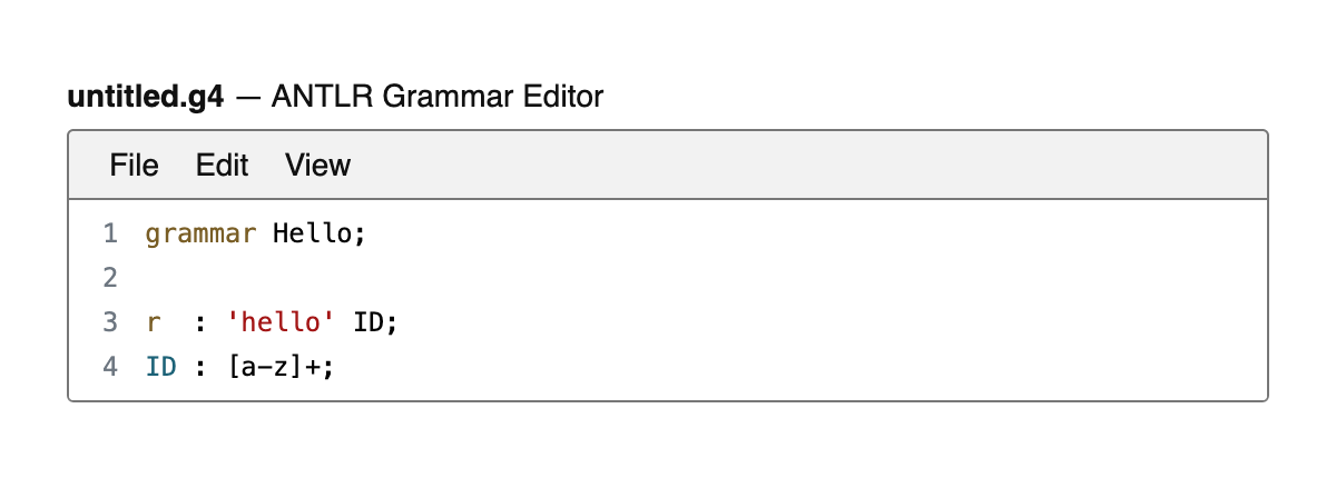 ANTLR Grammar Editor