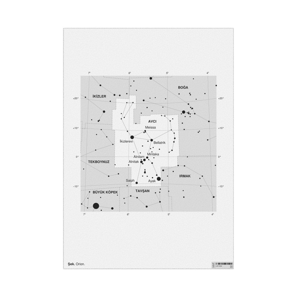 Leskoff Orion Constellation Poster, Turkish-Labeled, image 1 of 3