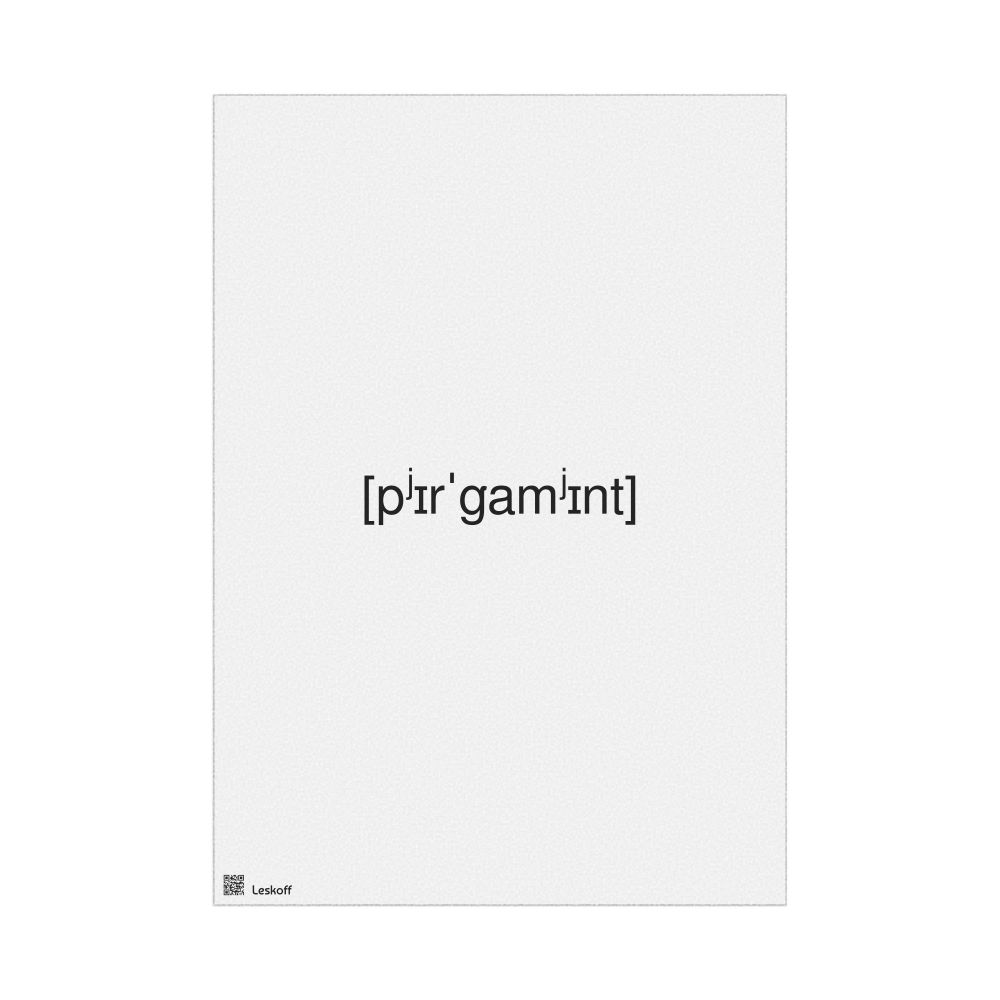 Leskoff пергамент IPA Transcription Poster, image 1 of 1