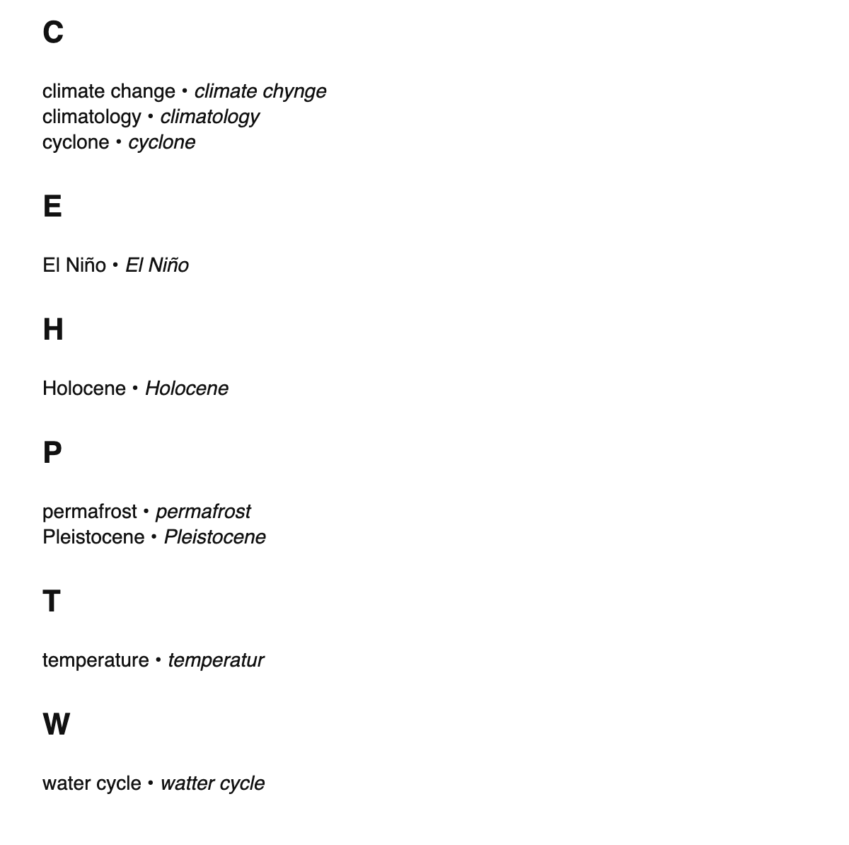 Climatology terms in Scots