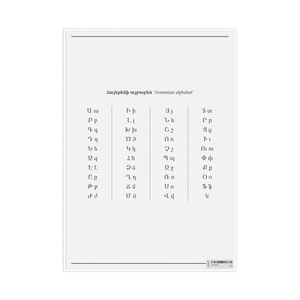 Leskoff Armenian Alphabet Chart, image 1 of 1