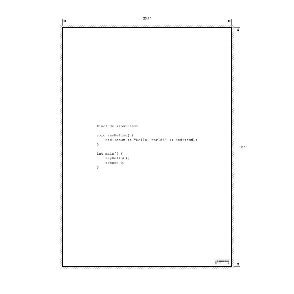Leskoff "Hello, World!" Code Snippet Poster, C++ Programming Language, image 1 of 1