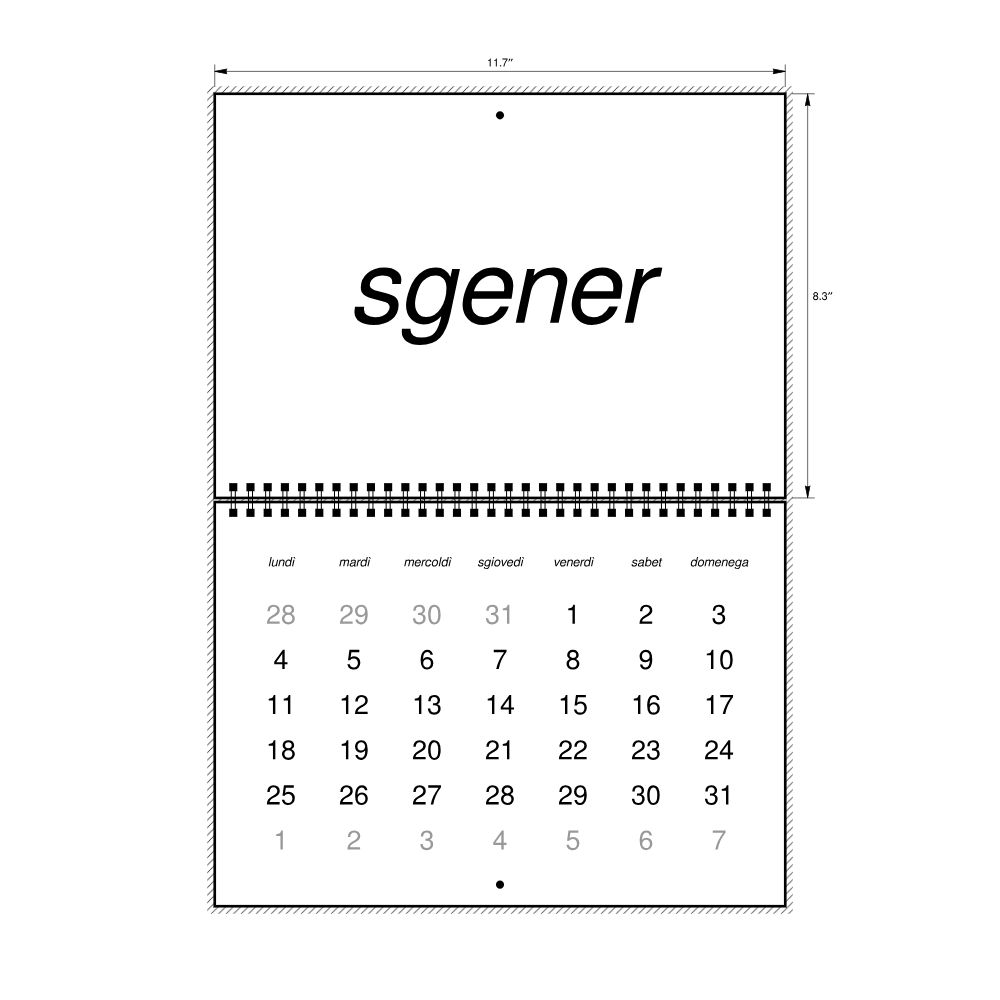 Leskoff 2027 Wall Calendar, Lombard-Labeled, Monday-Start Layout, Wire-Bound, 11.7 x 8.3 in (29.7 x 21.0 cm), image 2 of 2