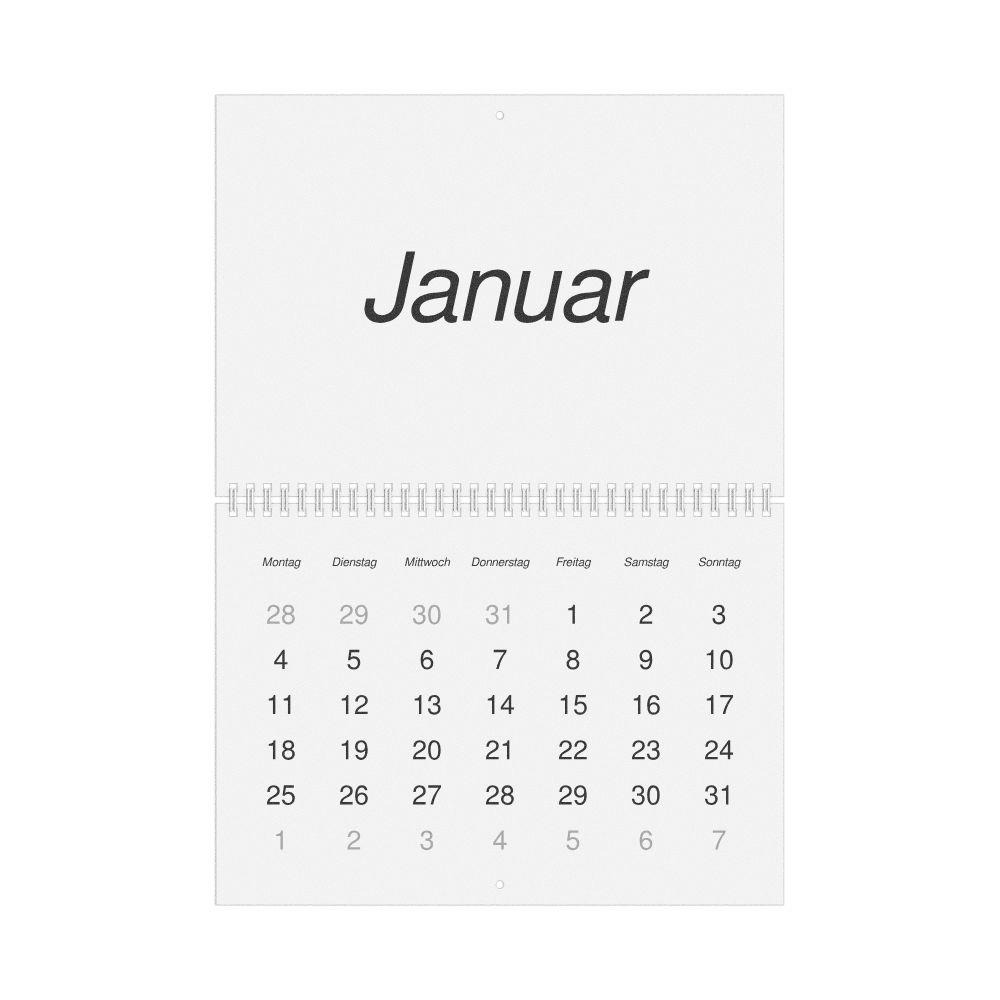 Leskoff 2027 Wall Calendar, German-Labeled, Monday-Start Layout, Wire-Bound, 11.7 x 8.3 in (29.7 x 21.0 cm), image 1 of 1