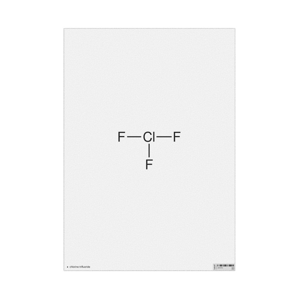 Leskoff Chlorine Trifluoride Molecule Poster, 2D Structure, English-Labeled, image 1 of 1