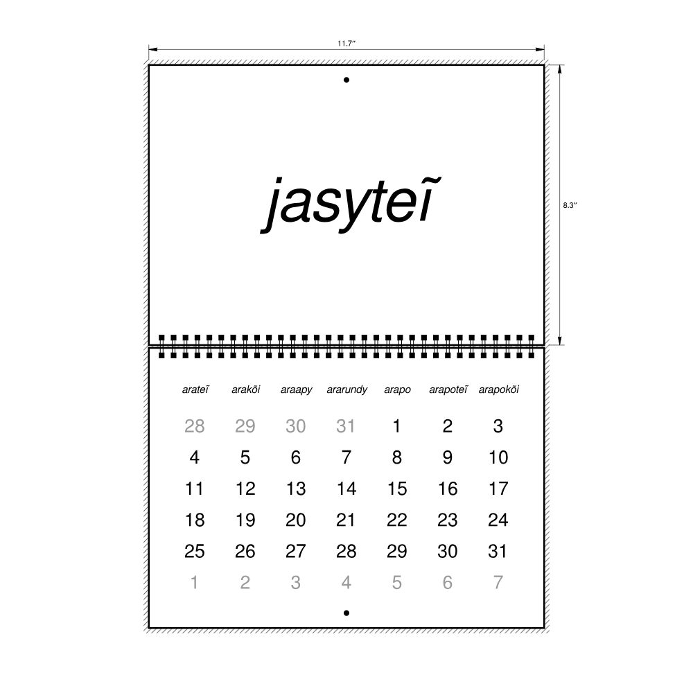 Leskoff 2026 Wall Calendar, Guarani-Labeled, Sunday-Start Layout, Wire-Bound, 11.7 x 8.3 in (29.7 x 21.0 cm), image 2 of 2