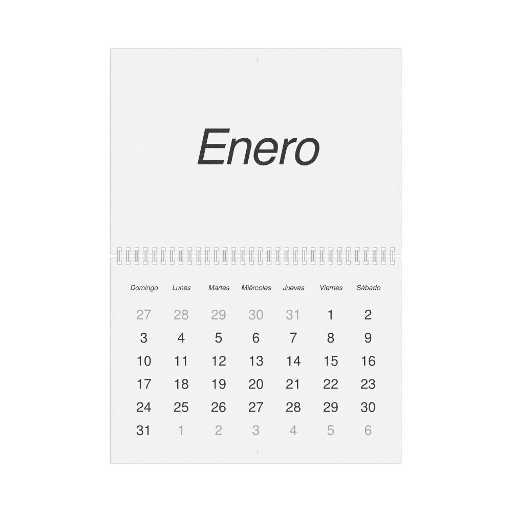 Leskoff 2027 Wall Calendar, Quechua-Labeled, Sunday-Start Layout, Wire-Bound, 11.7 x 8.3 in (29.7 x 21.0 cm), image 1 of 1