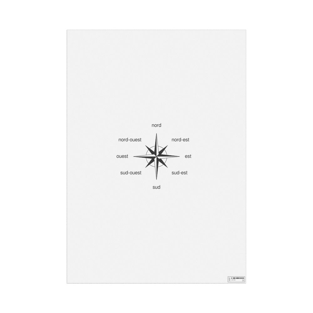 Leskoff Cardinal Directions Poster, French-Labeled, image 1 of 2