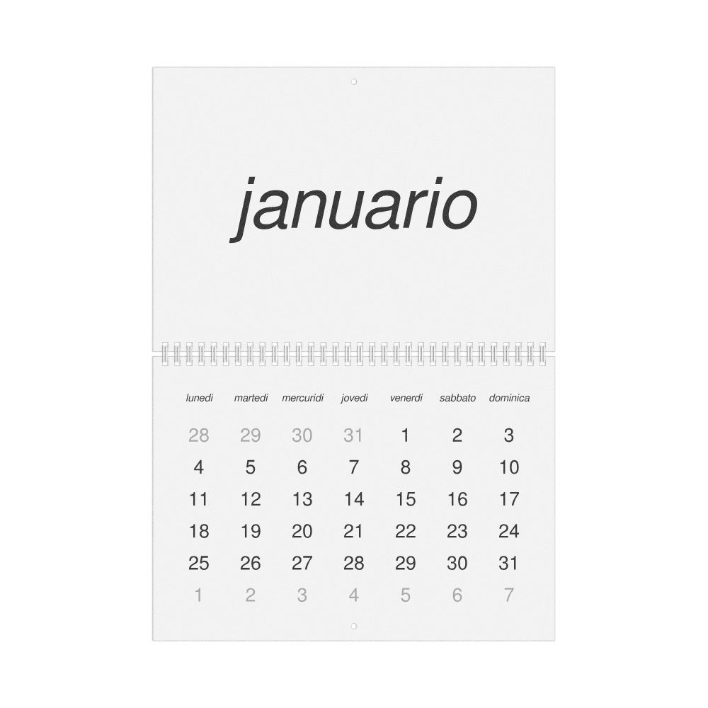 Leskoff 2027 Wall Calendar, Interlingua-Labeled, Monday-Start Layout, Wire-Bound, 11.7 x 8.3 in (29.7 x 21.0 cm), image 1 of 1
