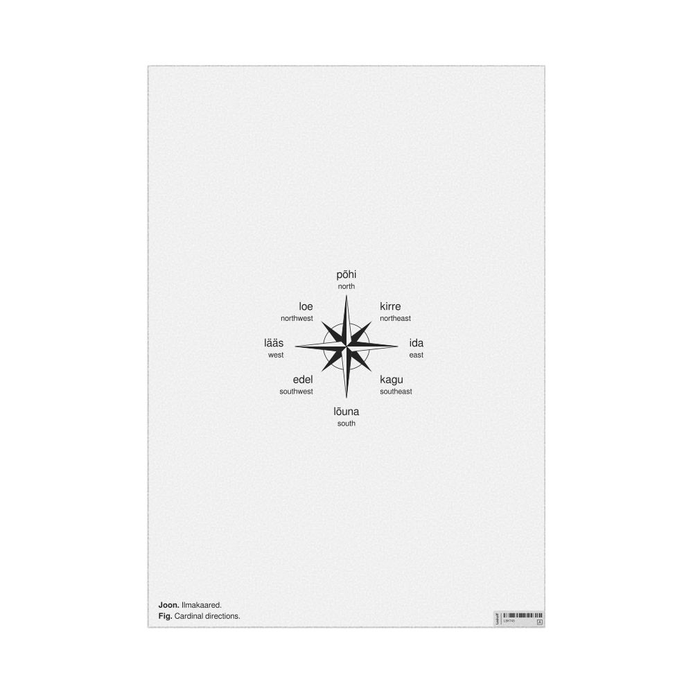 Leskoff Cardinal Directions Poster, Estonian/English-Labeled, image 1 of 2