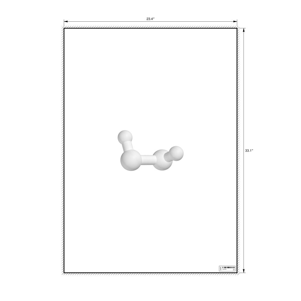 Leskoff Hydrogen Peroxide Molecule Poster, Ball-and-Stick Model, image 1 of 1