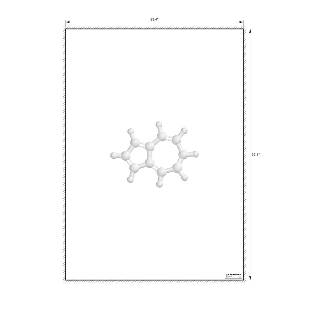 Leskoff Azulene Molecule Poster, Ball-and-Stick Model, image 1 of 1