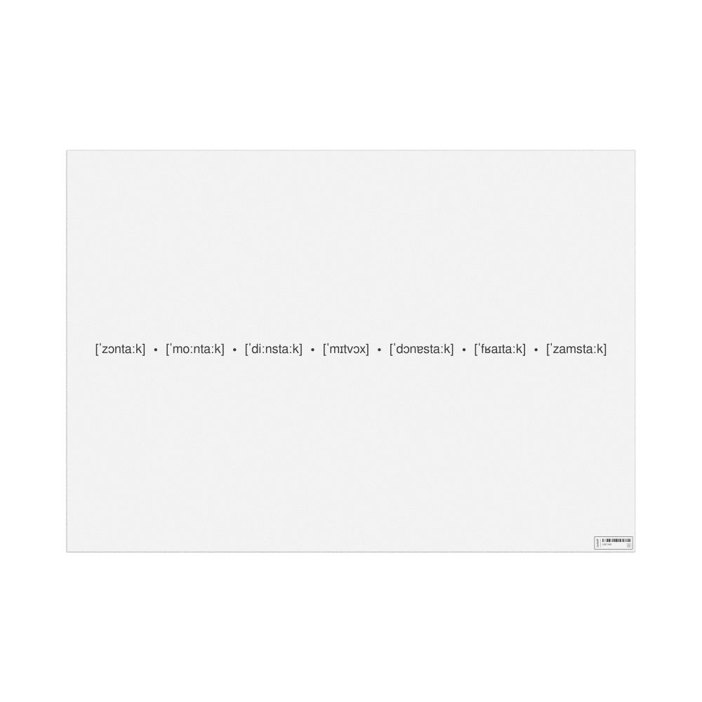 Leskoff Days of the Week Poster, IPA-Labeled (German), image 1 of 1