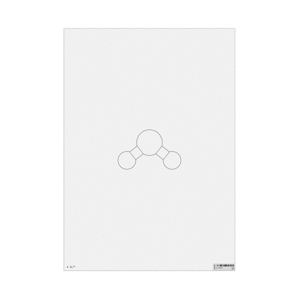 Leskoff Water Molecule Poster, Ball-and-Stick Model, Stylized, Inuktitut-Labeled, image 1 of 1