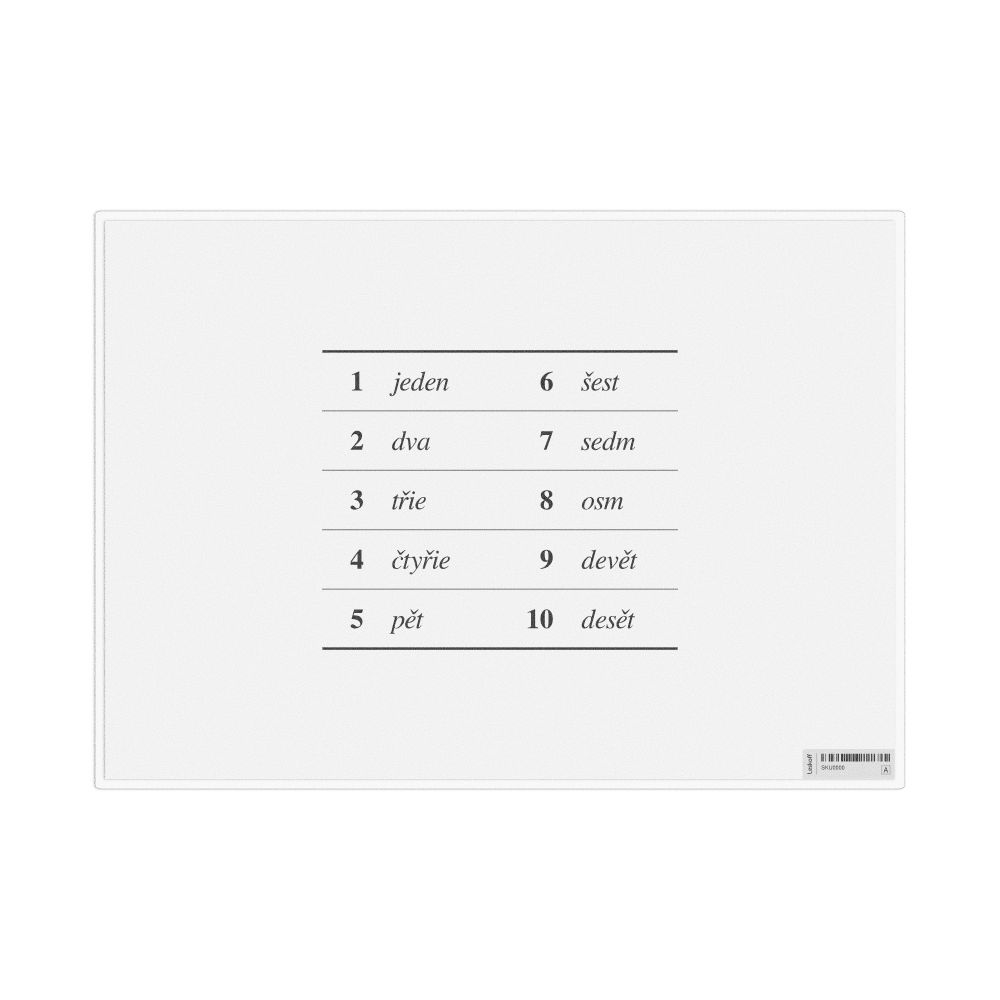 Leskoff Numbers 1–10 in Old Czech, Reference Chart, image 1 of 1