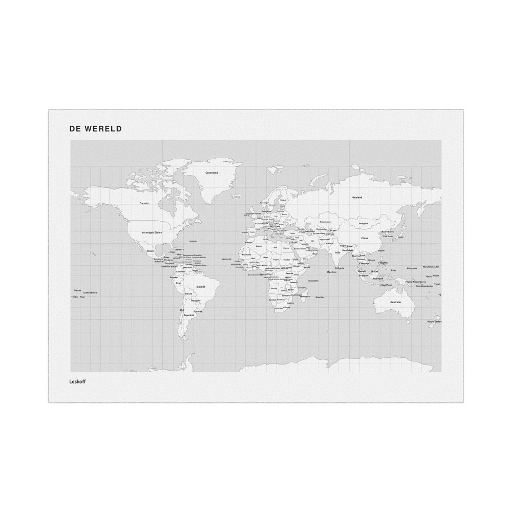 Leskoff World Wall Map (World Map Poster), Dutch-Labeled, image 1 of 2