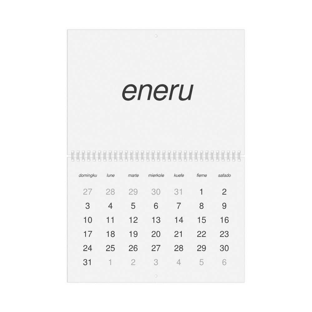 Leskoff 2027 Wall Calendar, Mapuche-Labeled, Sunday-Start Layout, Wire-Bound, 11.7 x 8.3 in (29.7 x 21.0 cm), image 1 of 1