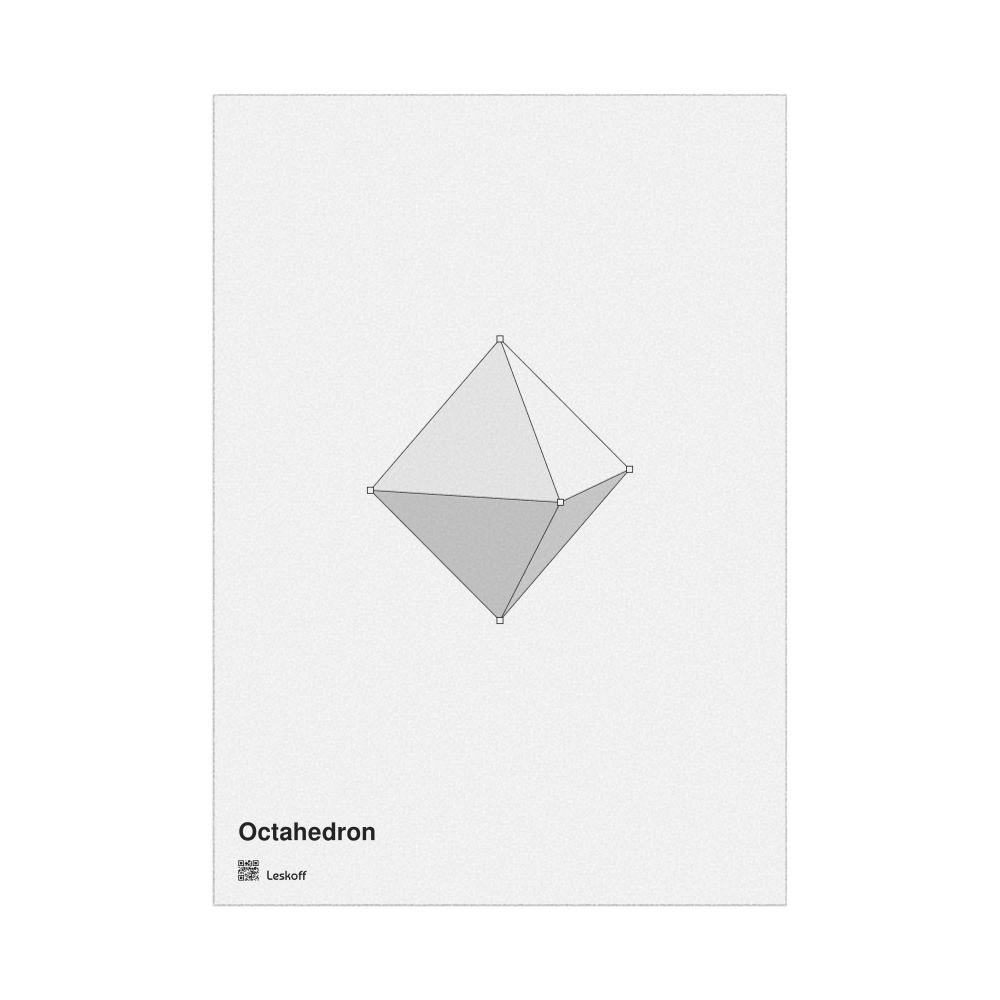 Leskoff Octahedron Poster, Feature View, English-Labeled, image 1 of 1
