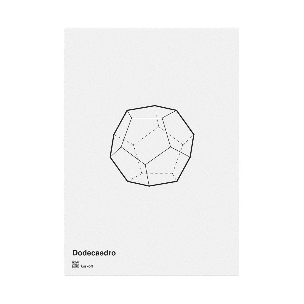 Leskoff Dodecahedron Poster, Technical Illustration, Portuguese-Labeled, image 1 of 1