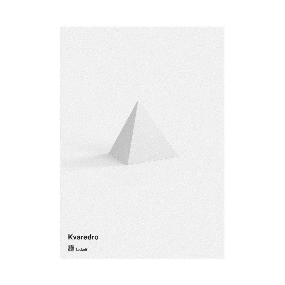 Leskoff Tetrahedron Poster, Solid Shape, Esperanto-Labeled, image 1 of 1