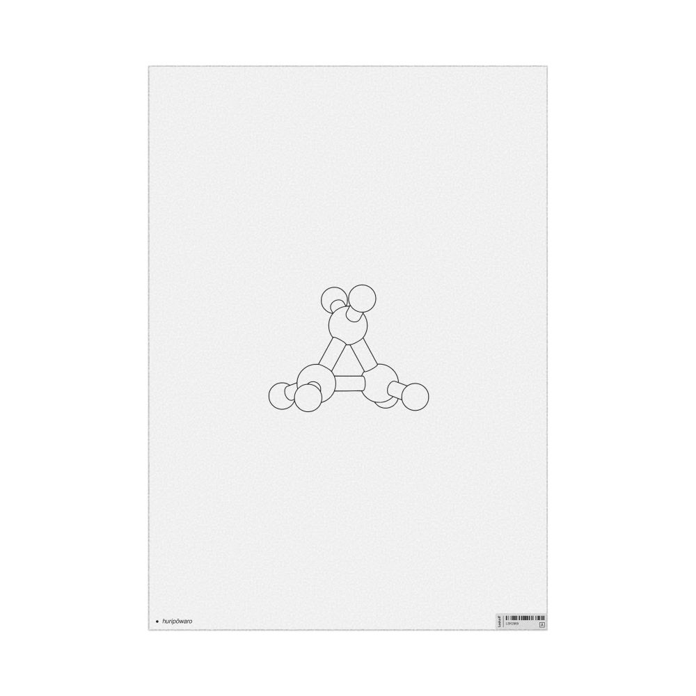 Leskoff Cyclopropane Molecule Poster, Ball-and-Stick Model, Stylized, Māori-Labeled, image 1 of 1