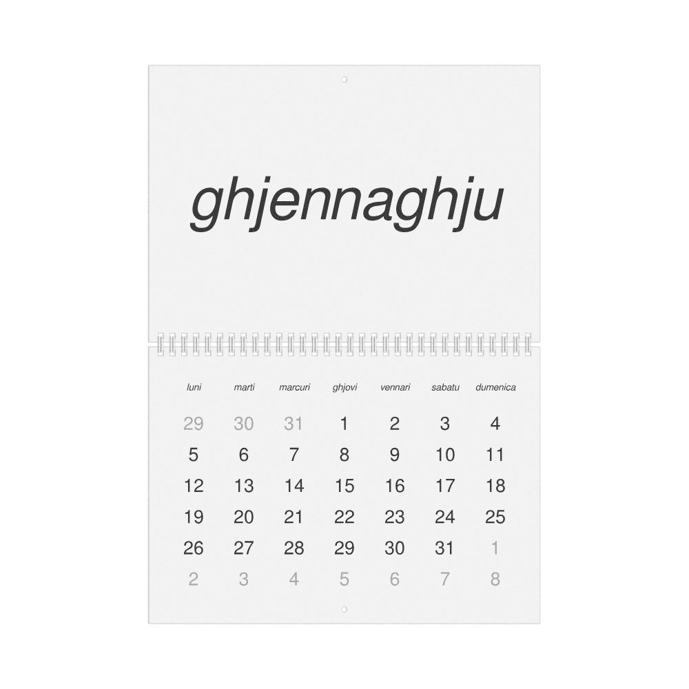Leskoff 2026 Wall Calendar, Corsican-Labeled, Monday-Start Layout, Wire-Bound, 11.7 x 8.3 in (29.7 x 21.0 cm), image 1 of 1