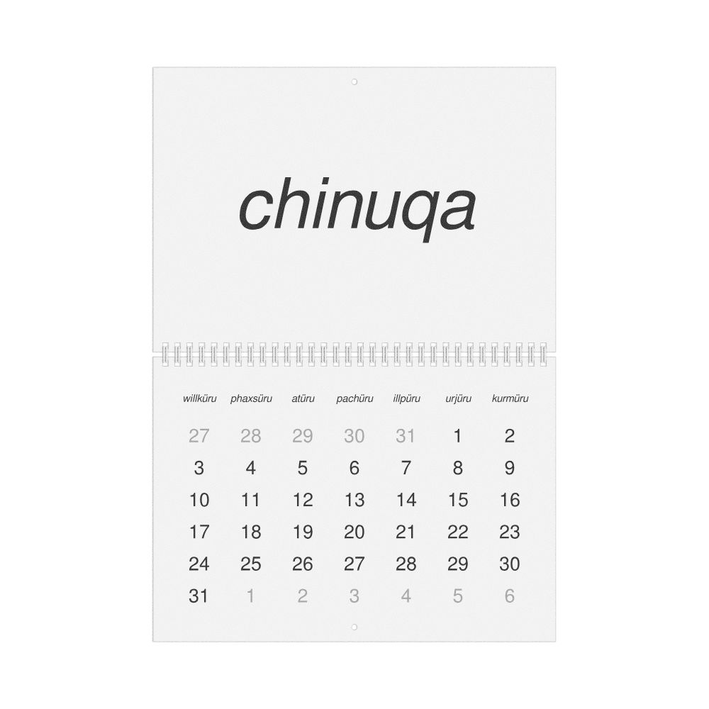 Leskoff 2027 Wall Calendar, Aymara-Labeled, Sunday-Start Layout, Wire-Bound, 11.7 x 8.3 in (29.7 x 21.0 cm), image 1 of 1