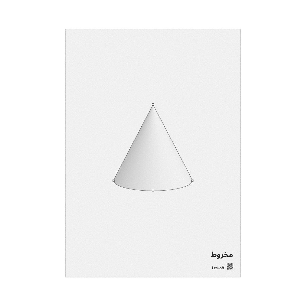 Leskoff Cone Poster, Feature View, Arabic-Labeled, image 1 of 1
