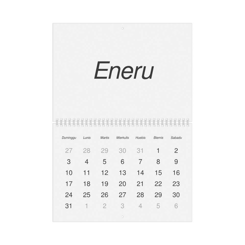 Leskoff 2027 Wall Calendar, Kapampangan-Labeled, Sunday-Start Layout, Wire-Bound, 11.7 x 8.3 in (29.7 x 21.0 cm), image 1 of 1