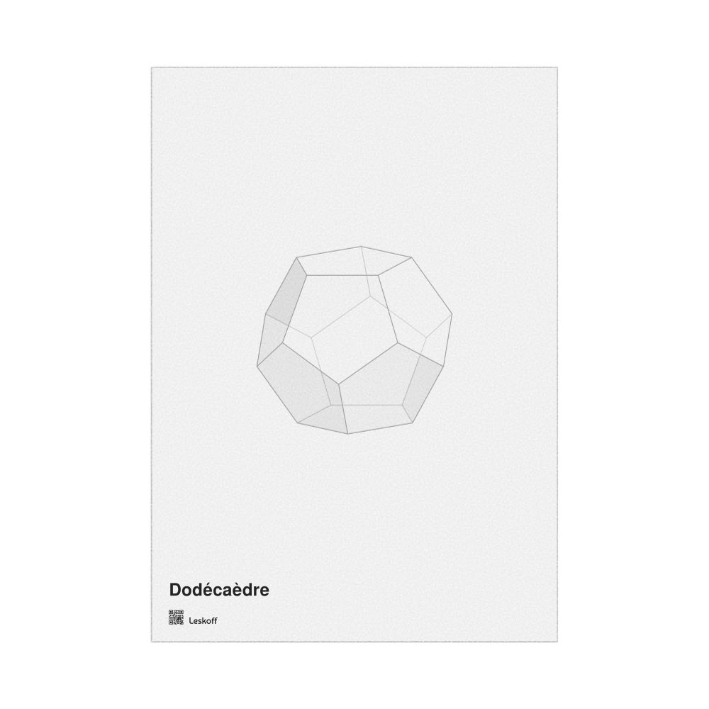 Leskoff Dodecahedron Poster, Graphic Style, Translucent Material, French-Labeled, image 1 of 1