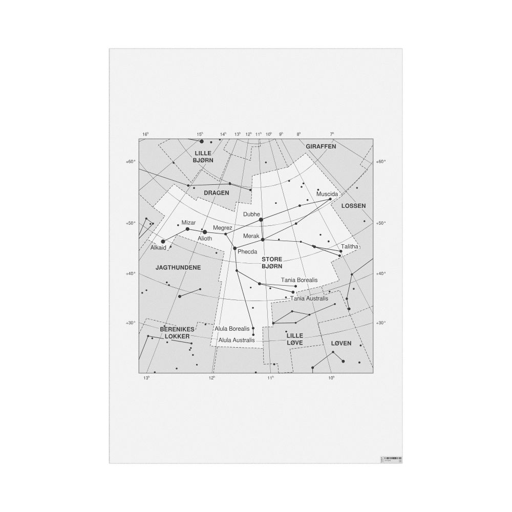 Leskoff Ursa Major Constellation Poster, Danish-Labeled, image 1 of 1