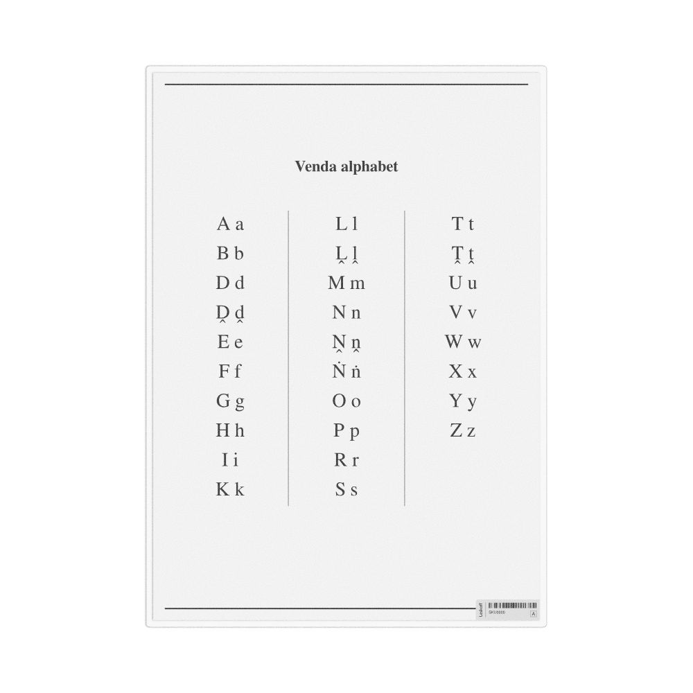 Leskoff Venda Alphabet Chart, image 1 of 1