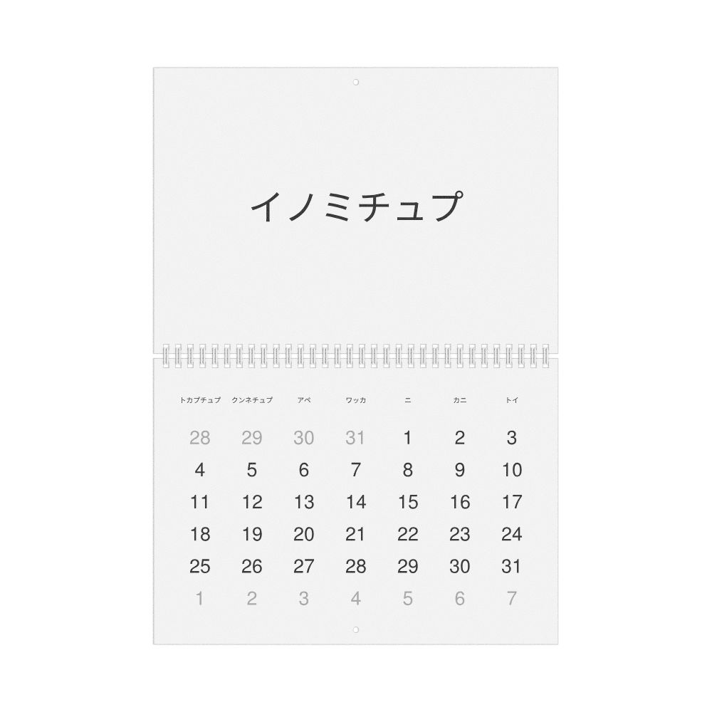 Leskoff 2026 Wall Calendar, Ainu-Labeled, Sunday-Start Layout, Wire-Bound, 11.7 x 8.3 in (29.7 x 21.0 cm), image 1 of 1