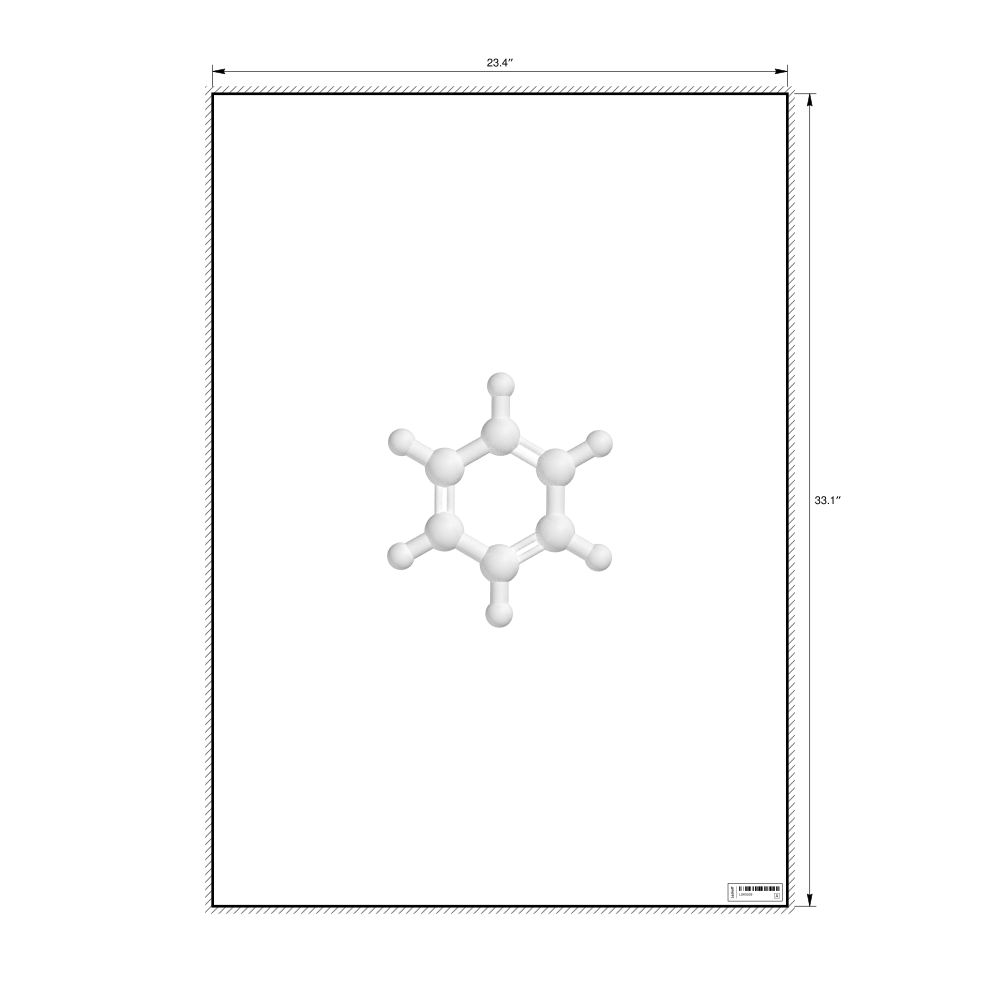 Leskoff Benzene Molecule Poster, Ball-and-Stick Model, image 1 of 1