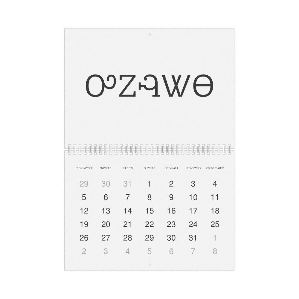 Leskoff 2026 Wall Calendar, Cherokee-Labeled, Monday-Start Layout, Wire-Bound, 11.7 x 8.3 in (29.7 x 21.0 cm), image 1 of 1