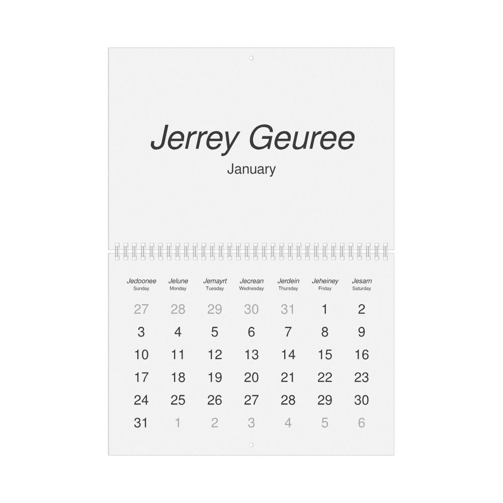 Leskoff 2027 Wall Calendar, Manx/English-Labeled, Sunday-Start Layout, Wire-Bound, 11.7 x 8.3 in (29.7 x 21.0 cm), image 1 of 1